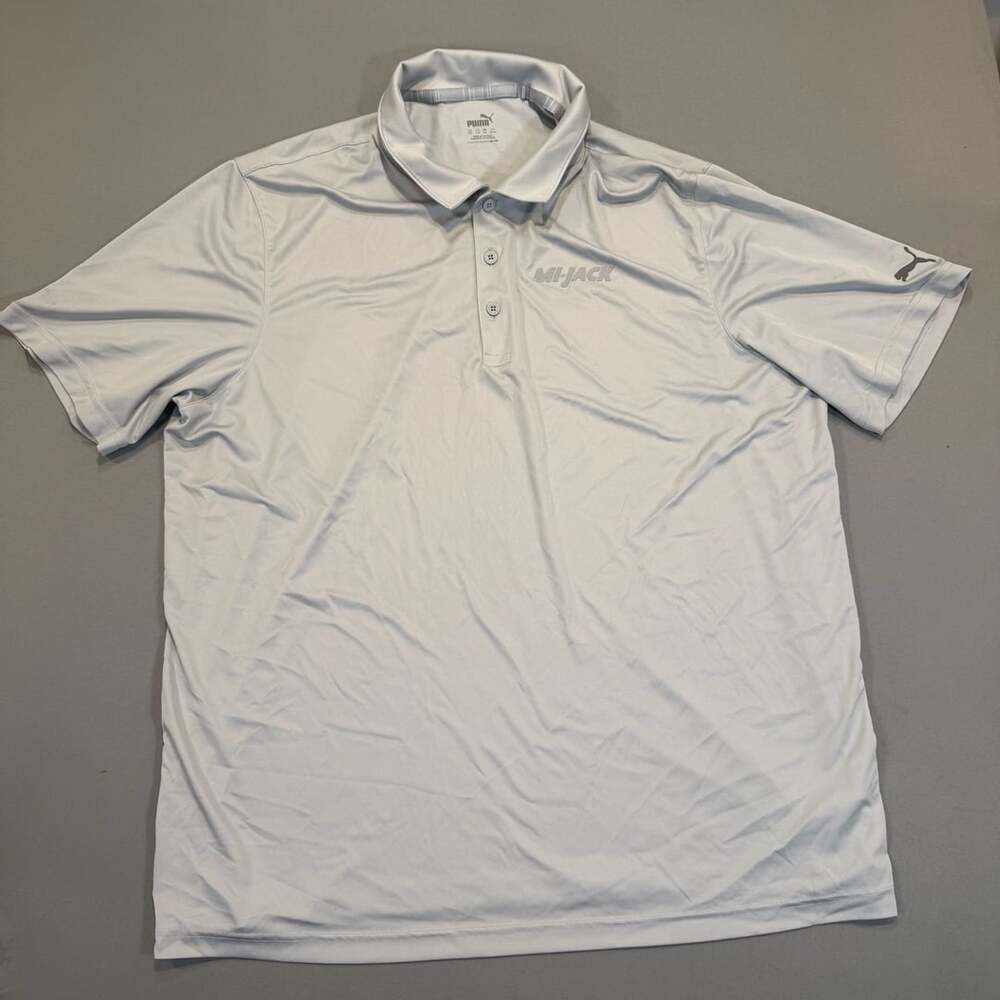 Puma Mi-Jack Golf Polo Size XXL Light Gray Short Sleeve
